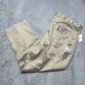 Roundtree & Yorke Travelsmart Pants Men 44x28 Khaki BIG MAN Classic Expander NEW